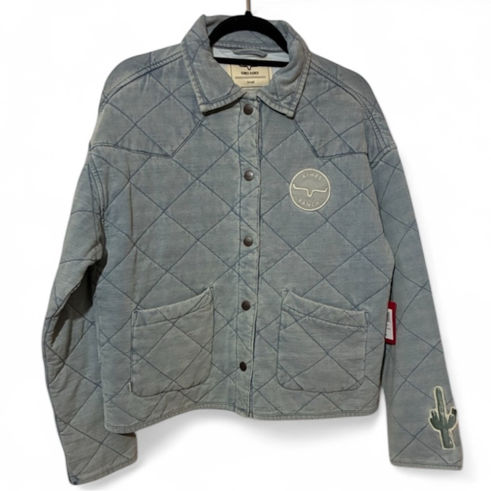 NWT Kimes Ranch Ricon Throw Quilted Jacket in Light Indigo Wash Size Small - Picture 5 of 15